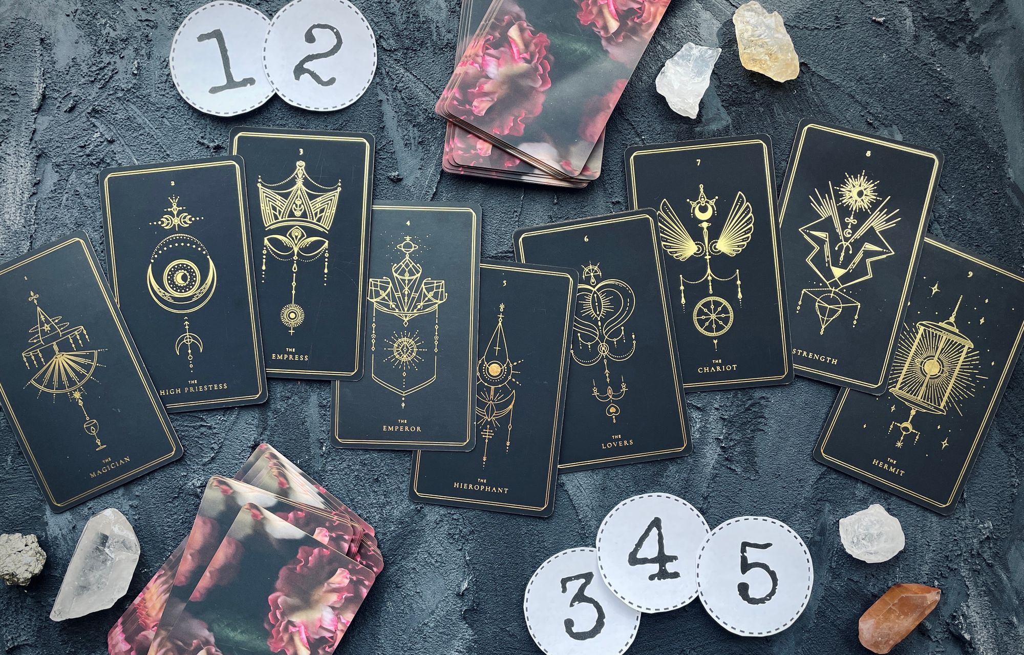 first nine cards of the major arcana from the soul cards deck