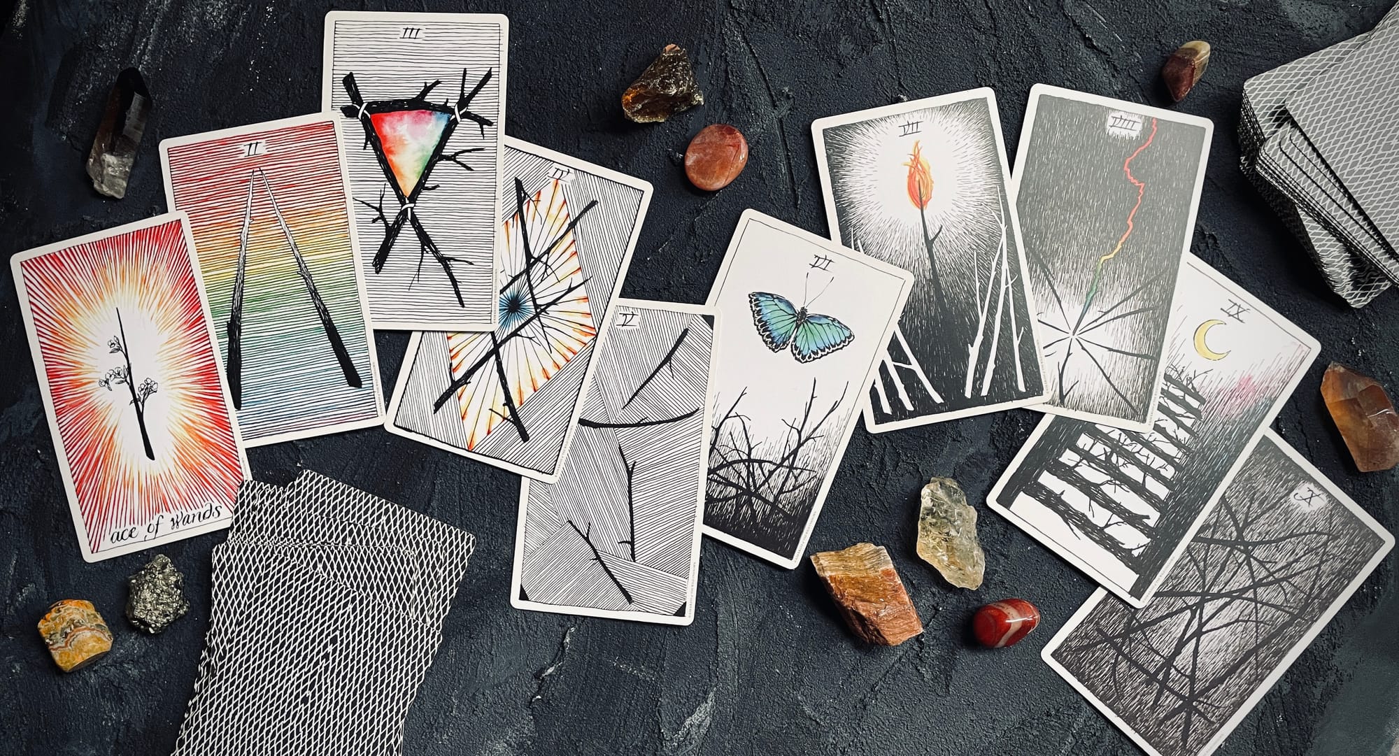 ace through ten of the suit of wands from the wild unknown tarot