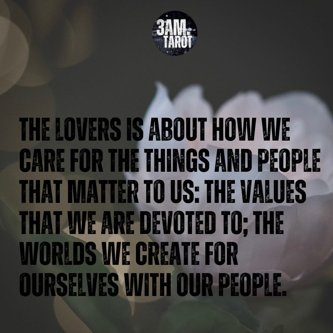 THE LOVERS IS ABOUT HOW WE CARE FOR THE THINGS AND PEOPLE THAT MATTER TO US: THE VALUES THAT WE ARE DEVOTED TO; THE WORLDS INE CREATE FOR OURSELVES WITH OUR PEOPLE.