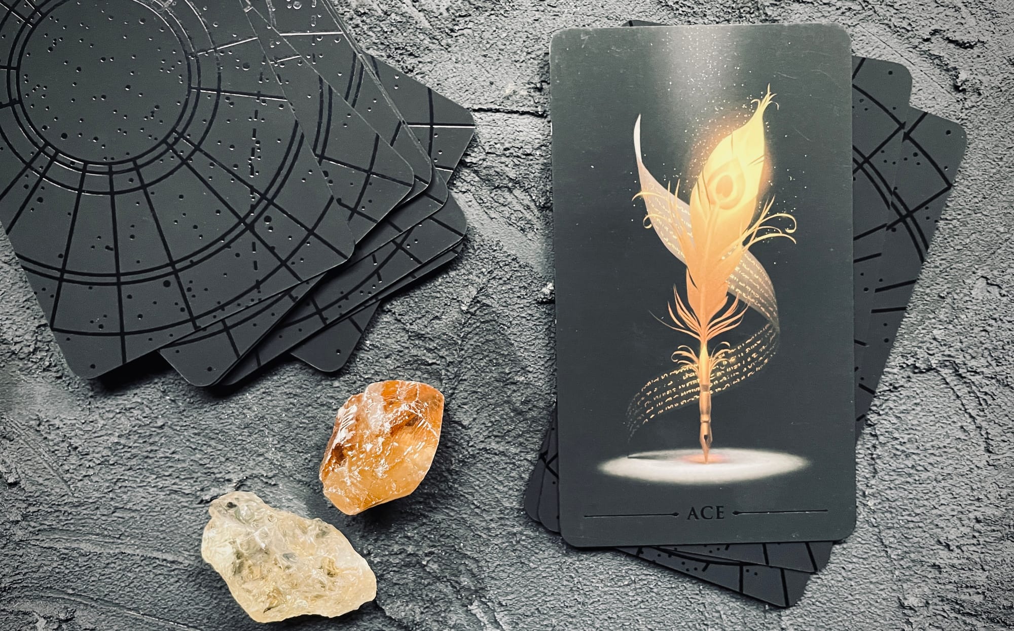 ace of wands from the true black tarot