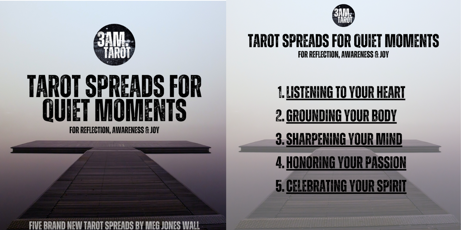 tarot spread for quiet moments: for reflection, awareness & joy cover and table of contents