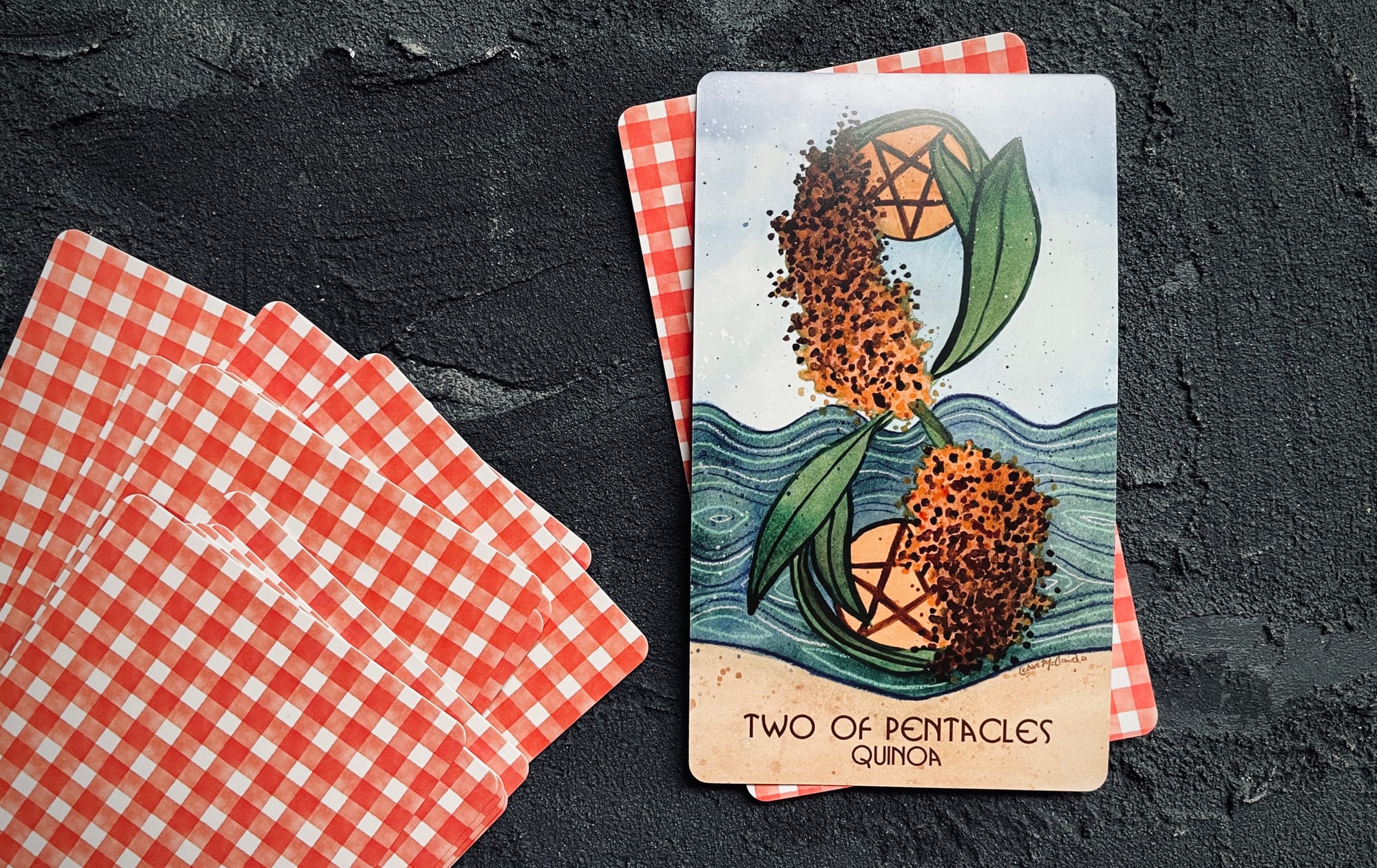 two of pentacles // quinoa from the magic pantry tarot