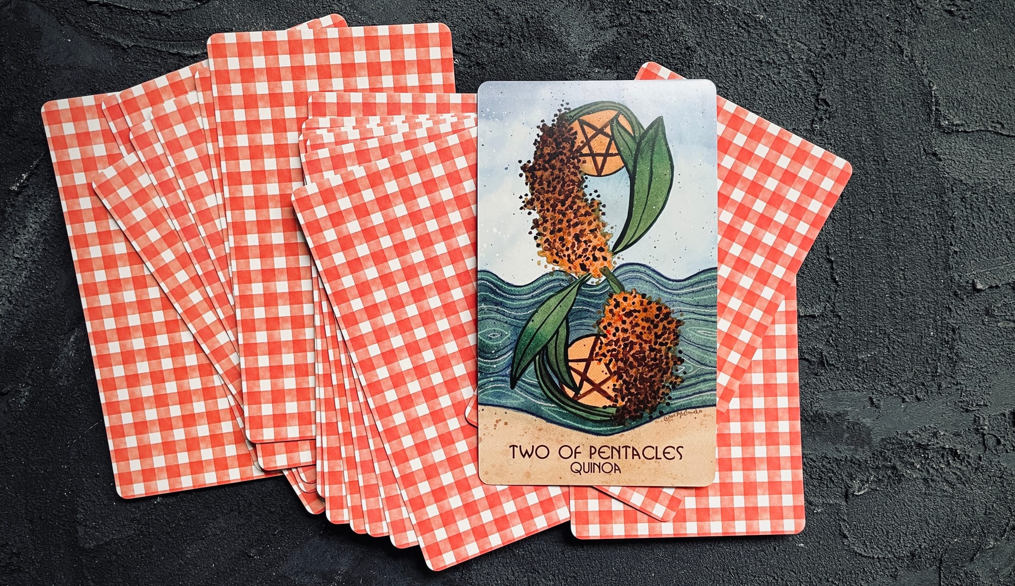 two of pentacles // quinoa from the magic pantry tarot