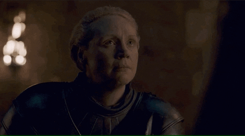 scene of jamie knighting brienne of tarth from "game of thrones"