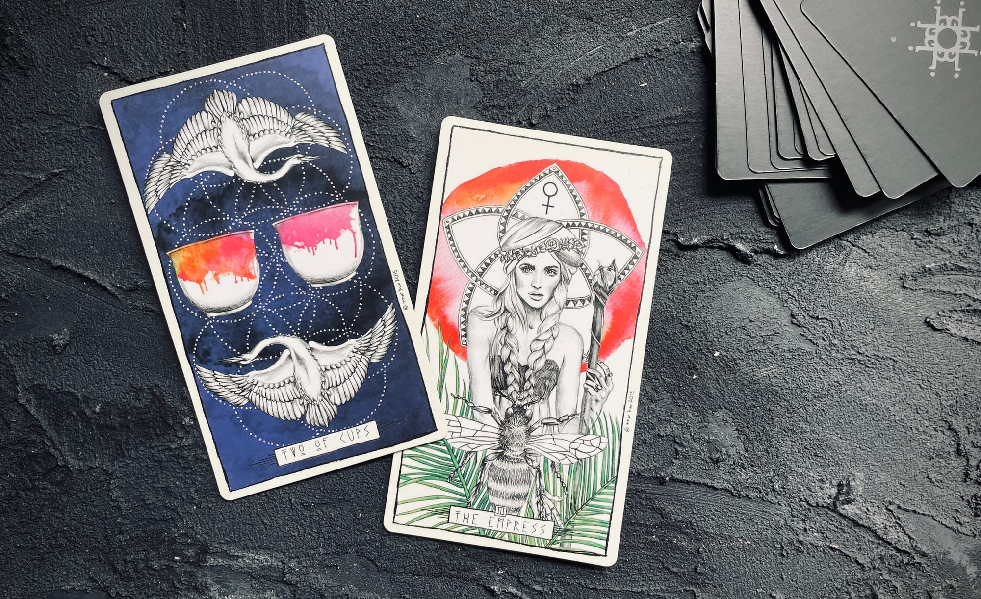 two of cups & empress from the lumina tarot