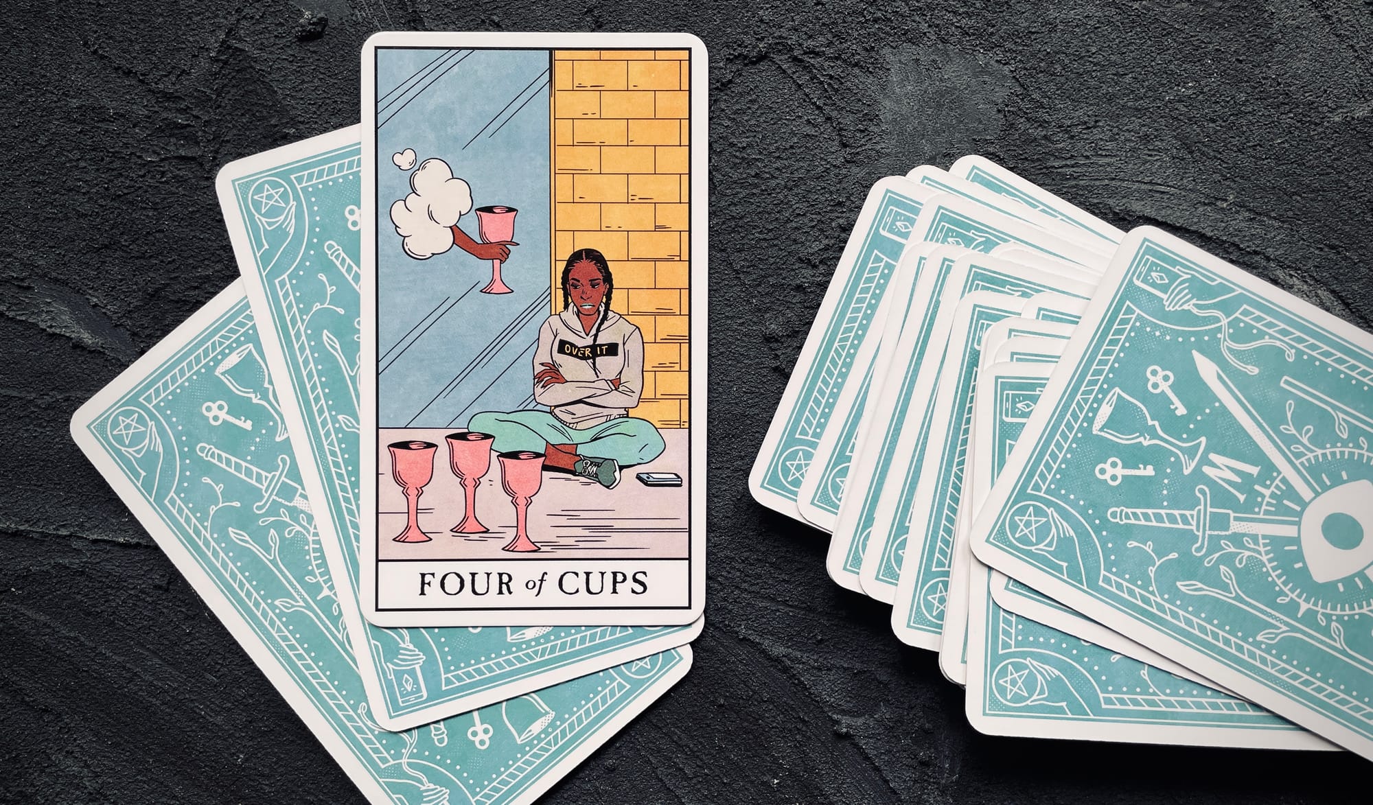 four of cups from the rider-waite-smith-inspired modern witch tarot