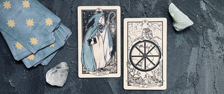 hermit & wheel of fortune from the fyodor pavlov deck