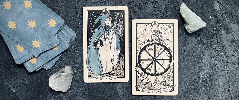 hermit & wheel of fortune from the fyodor pavlov deck