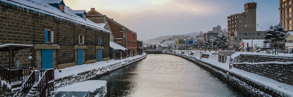 canal separating two parts of a city